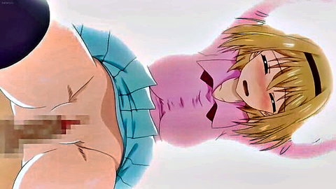 Blonde anime schoolgirl in uniform penetrated from behind in hentai scene