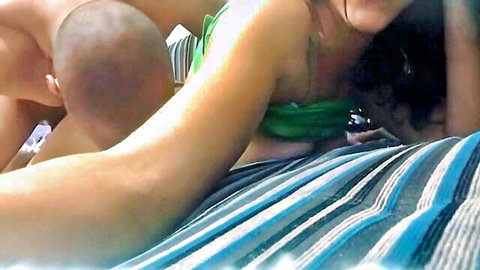 Brunette deepthroats thick shaved cock in sloppy amateur close-up blowjob