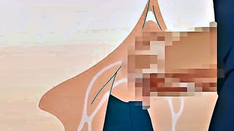 Hentai girl in Nozoki Kanojo 4 lifts skirt revealing censored body