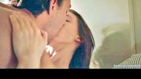 Stacy Martin intimate kiss embrace in Nymphomaniac Vol I scene