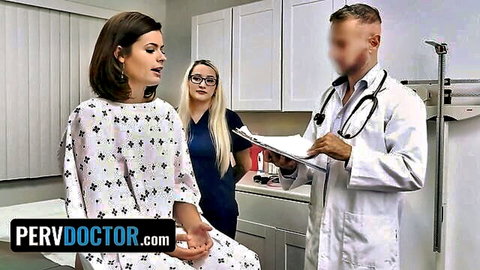 Dharma Jones in hospital gown at doctor's exam, naughty teen medical roleplay