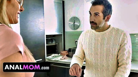 Cory Chase big-titted housewife teases husband in kitchen for anal fun