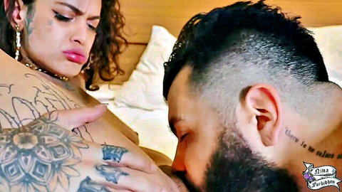 Lord Kenobi sucks tattooed Latina's big tits in cheating affair scene