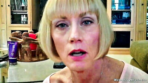 Shocked blonde GILF Wicked Sexy Melanie reacts to bold sex request