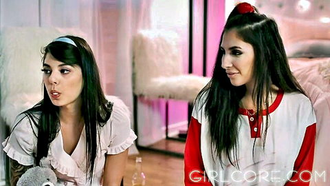 Gina Valentina and friend in playful teen lesbian setup for fun foursome