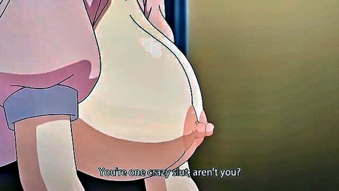 Hentai anime girl with huge lactating tits and ass, slutty pose in explicit scene
