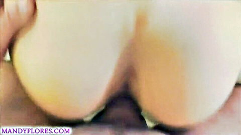 Extreme close-up of massive bare tits bulging together with visible nipples