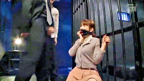 Yui Hatano gagged in BDSM prison debt scene, submissive Asian beauty