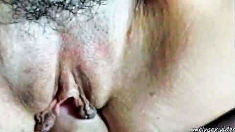 Amateur close-up of hairy pussy in private sex video