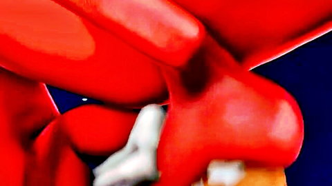 Violet 3D hentai red-skinned girl in explicit oral pose