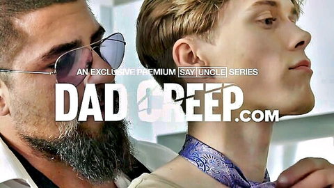 Cole Church embraced by dominant bearded stepdad in Brother Crush gay scene