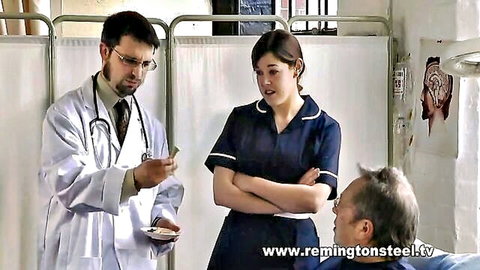 Doctor and nurse in medical roleplay, sexy ass paddling action