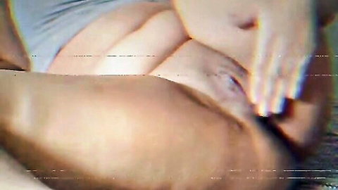 Lillithyc exposes shaved pussy for intense fingering in white panties pulled aside