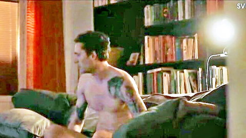 Tattooed man nude in Thin Blue Line s01e07 scene with Gizem Erdogan