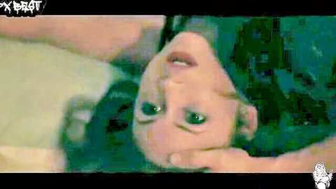 Karen Gillan lying seductively with head back, sensual expression