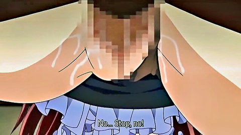 Censored hentai schoolgirl in restraints, begging 'No stop no' in humiliation scene
