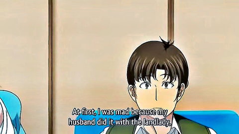 Hentai wife mad at husband for affair with landlady anime scene