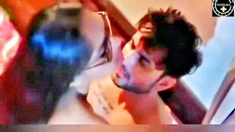 Indian girl with glasses seduced by bearded guy in intimate close-up