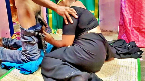 Beautiful Indian aunty in saree endures painful sex from behind