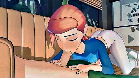 Gwen Tennyson hentai blowjob on Ben's big dick