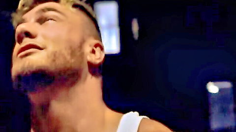 Malik Delgaty's intense gaze in steamy gay threesome with William Seed and Ace Quinn
