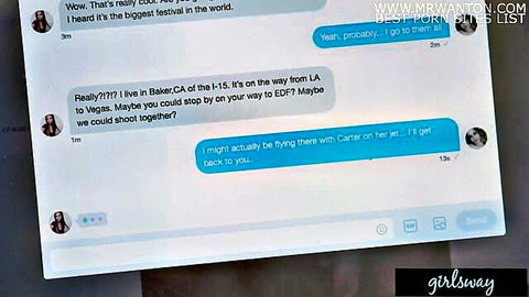 Girlsway lesbians text about secret festival meetup for cheating hookup