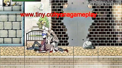 Hot blonde hentai girl fucked by zombies in ryona action game