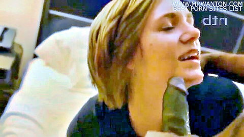 Blonde hotwife giving blowjob to black man on vacation