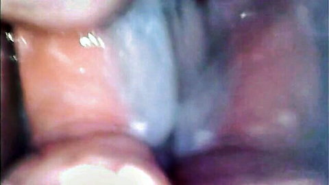 Close-up amateur creampie leaking from wet pussy