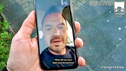 Steven Shame on outdoor video call, teasing fresh meat in dating scene