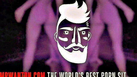 Ezra bearded hunk with horny Lucy teaser, purple silhouettes