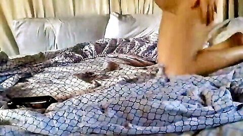 Madison Deck solo masturbation with bottle insertion, nude on bed