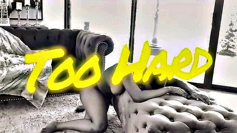 Big ass nude woman on all fours doggystyle exposing wet shaved pussy on velvet ottoman