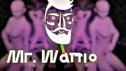 Stylized adult thumbnail: Bearded man with dancing purple-skinned women in Mr. Wattoio scene