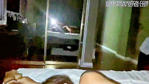 Amateur husband fucking his wife on bed in passionate homemade sex