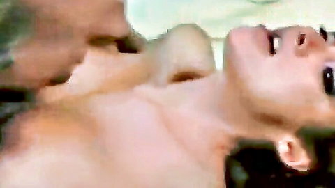 Angel Rai topless in passionate neck kiss embrace