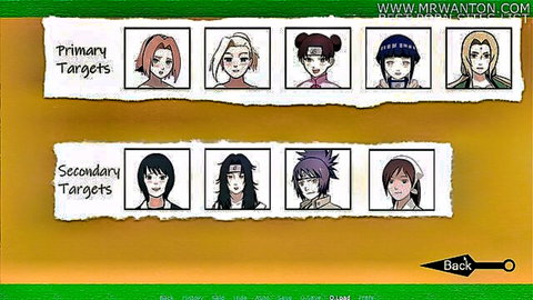 Naruto hentai game targets: Sakura, Ino, Hinata, Temari with big kage tits