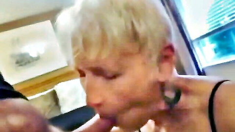 Mature Sue Palmer in steamy gangbang oral action close-up