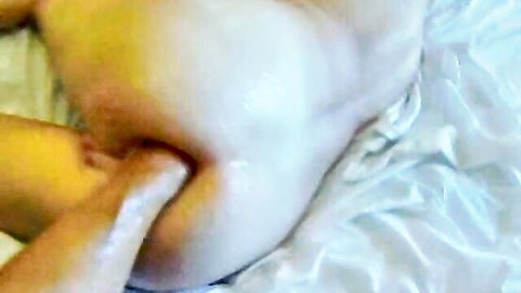 Extreme anal fisting with deep hand penetration on big ass