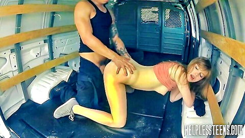 Muscular tattooed guy grabs blonde's ass in doggy style position