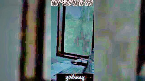 Hot AI chick gazes out green-tinted window in Girlsway scene, seductive transformation