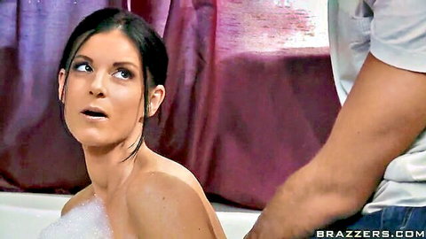 India Summer surprised in bubbly bath by lover's touch