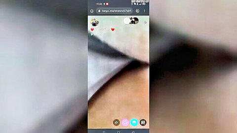 Blurry closeup of South Asian woman's tan pussy and thighs in Instagram DM chat