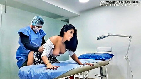Martina Smith teases doctor, ends in doggy style fuck exposed