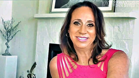 Mature Latin 47yo smiling in sexy pink top, teasing for anal creampie