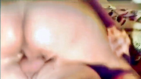 Big pale ass cheeks spread wide exposing tight puckered pink anus closeup