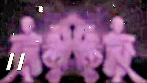 Blurry purple monster figures in abstract erotic pose