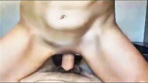 Close-up POV of pussy sliding on cock