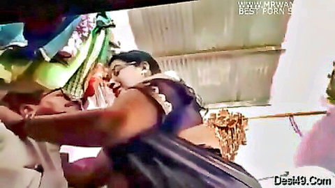 Desi bhabhi in saree gets big boobs sucked by sasur in intimate scene