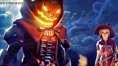Halloween witch Lenience and reaper in glowing animated pose by Yeero